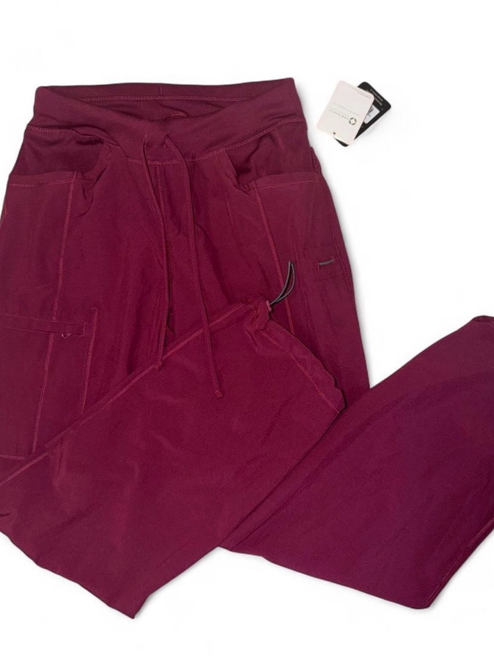 Cherokee burgundy polyester & spandex cargo pants in size S